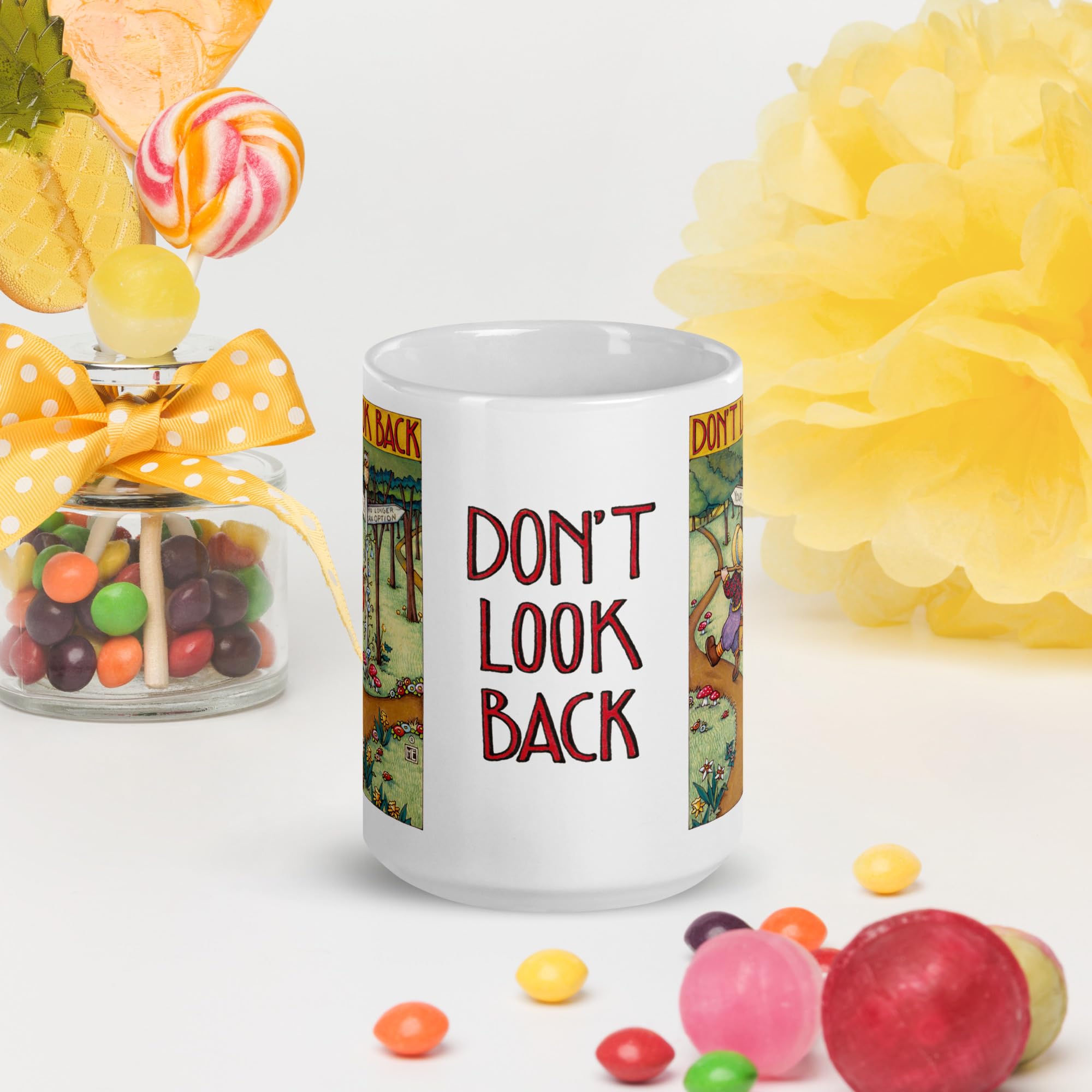 Amazon.com | Mary Engelbreit Don't Look Back Mug - Funny Coffee